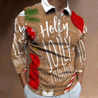 Weihnachtspoloshirt Langarm Herren Berlin Glamour Festlich