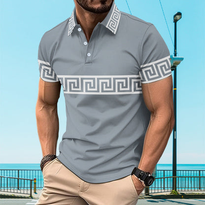 Herren Poloshirt Modern Geschnürt Trendig