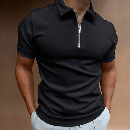 Herren Poloshirt Reißverschluss Modern Sportlich