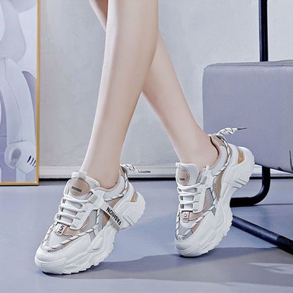 Damen Sneaker Sportlich Leicht Mesh Laufsohle