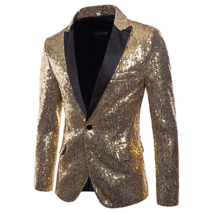 Herren Blazer Pailletten Luxus Moderner Schnitt