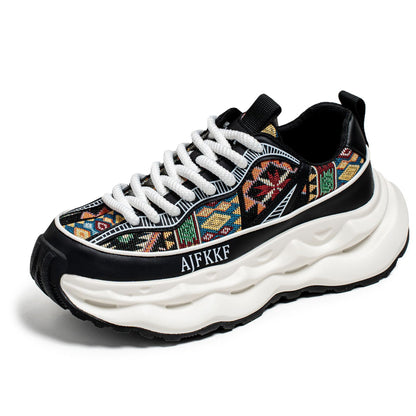 Damen Sneaker Sportlich Modisch Auffällig Muster