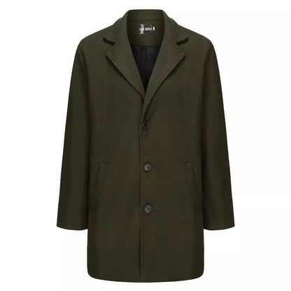 Herren Langmantel Modern Eleganter Schnitt Schwarz
