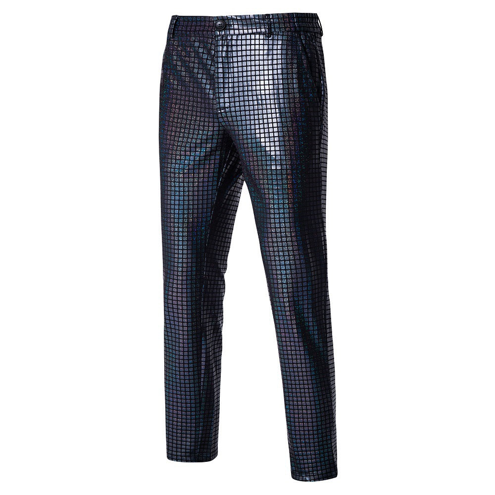 Herren Disco-Hose Netz-Optik Glitter