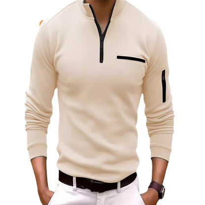 Herren Pullover Praktisch mit Reißverschluss und Taschen