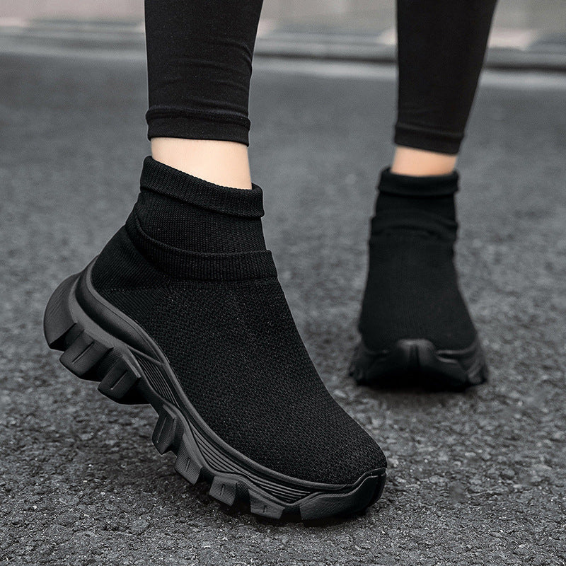 Damen Sneaker Strick Schuhe Bequem Sportlich