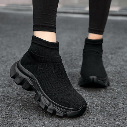 Damen Sneaker Strick Schuhe Bequem Sportlich