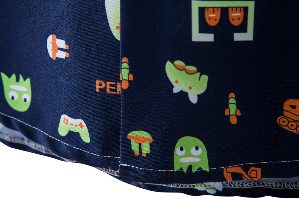 Herren Kurzarmhemd Retro Design Berlin Style