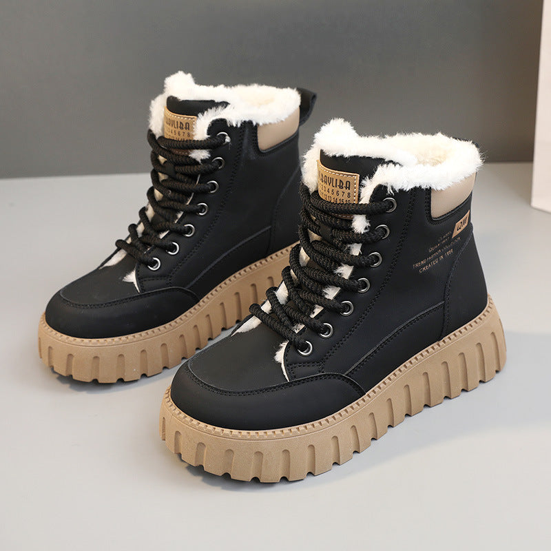 Damen Winterstiefel Warm mit Profilsohle und Innenfutter