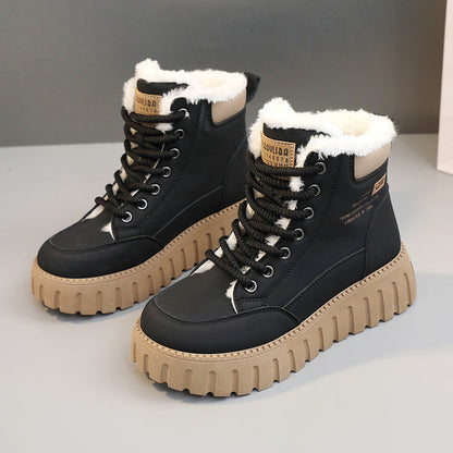 Damen Winterstiefel Warm mit Profilsohle und Innenfutter