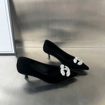Damen Pumps Elegant Strass Schuhe High Heels