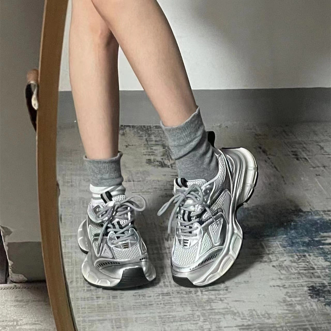 Damen Laufschuhe Sportlich Atmungsaktiv Mesh Leicht