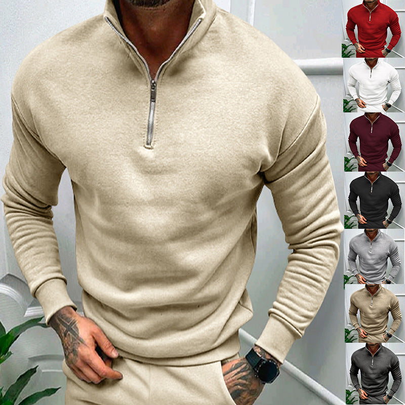 Herren Pullover Eleganter Style Kragen Reißverschluss Modern - BerlinGlamour