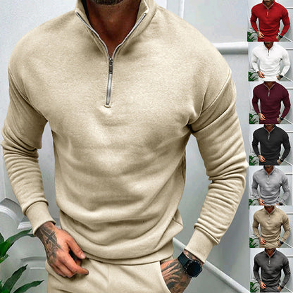 Herren Pullover Eleganter Style Kragen Reißverschluss Modern - BerlinGlamour