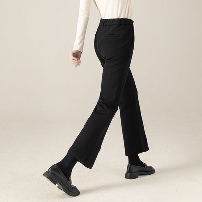 Damen Hose Hochtaillier Flared Elegant Schwarz