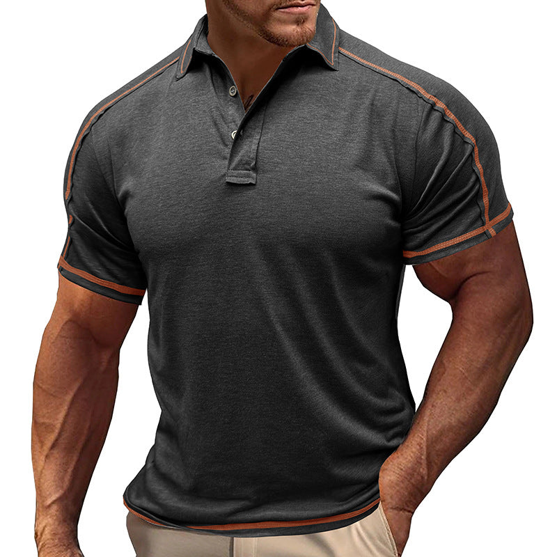 Herren Polo-Shirt Modern mit Kontrastnähten Casual