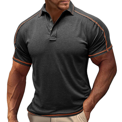 Herren Polo-Shirt Modern mit Kontrastnähten Casual