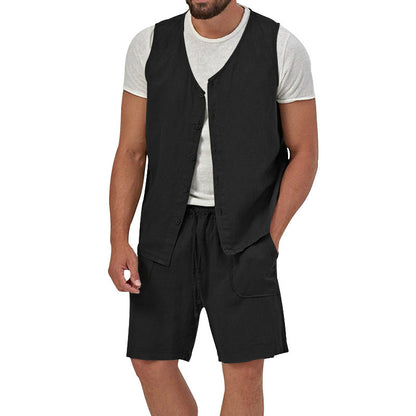 Herren Leinenanzug Lässig Elegant Sommer