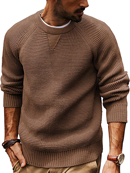 Herren Strickpullover Klassisch mit Muster Grau
