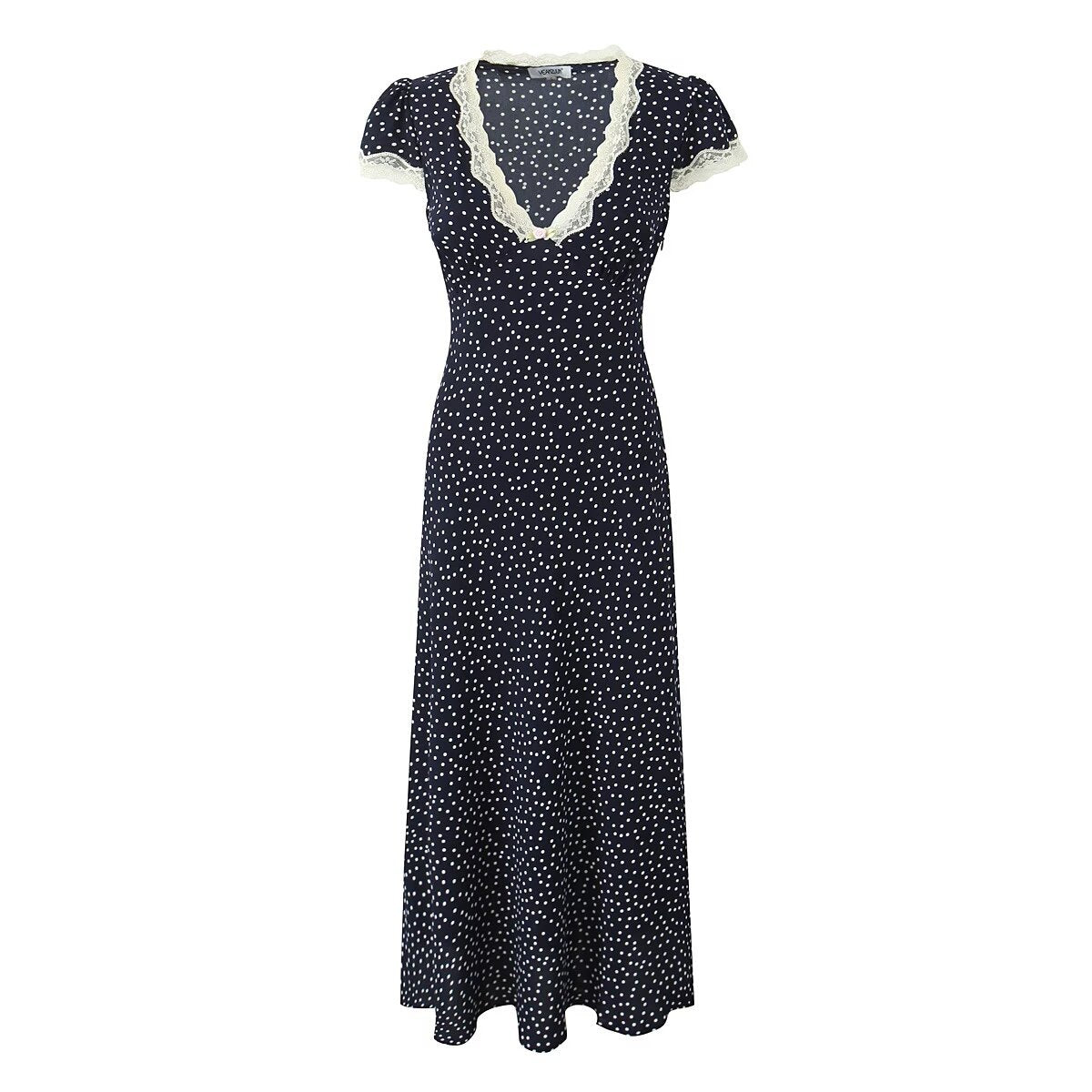 BerlinGlamour Frühlings-Midi-Kleid im fließenden Design