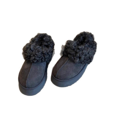Damen Clogs Weich Fell Innenfutter Rutschfest