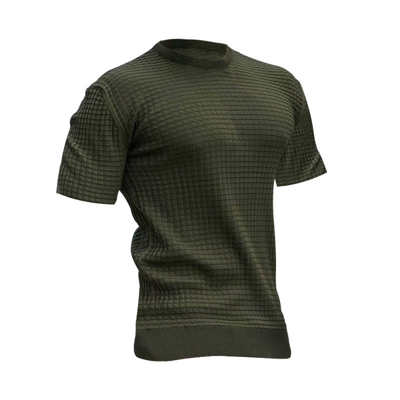 Herren Fitness-T-Shirt Atmungsaktiv Strukturiert Sportlich