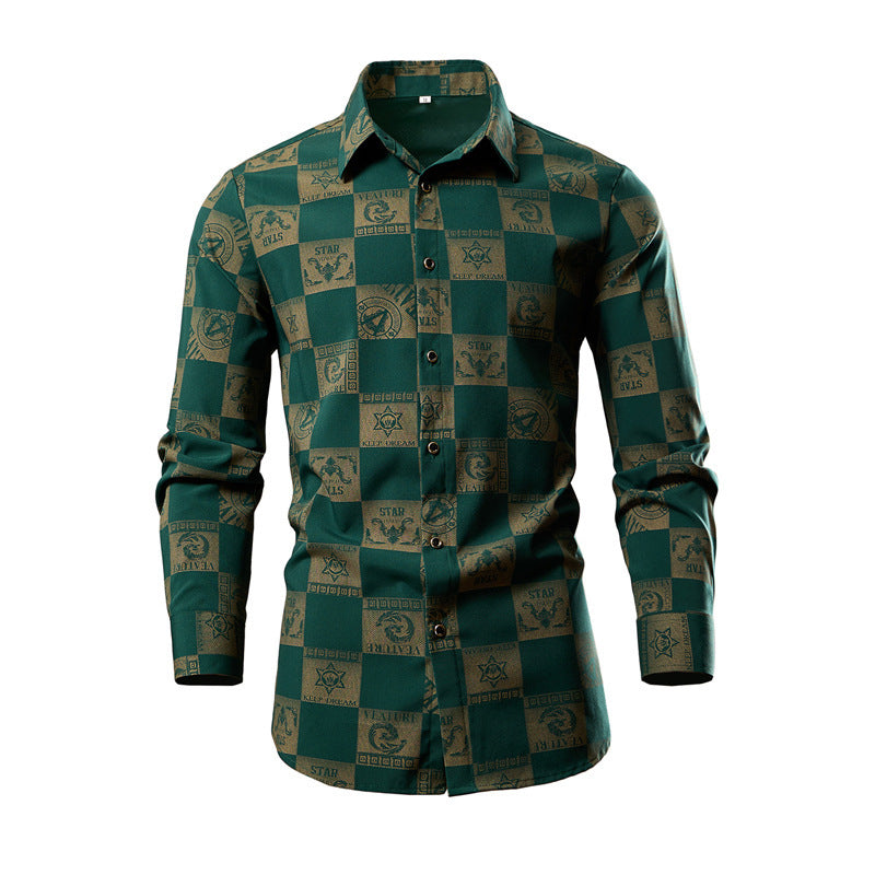 Herren Langarmhemd Wellenmuster Berlin Style Modern