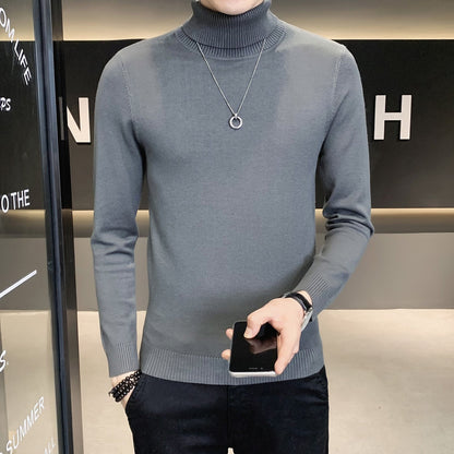 Herren Pullover Weich Strickware Hochkragen Modern
