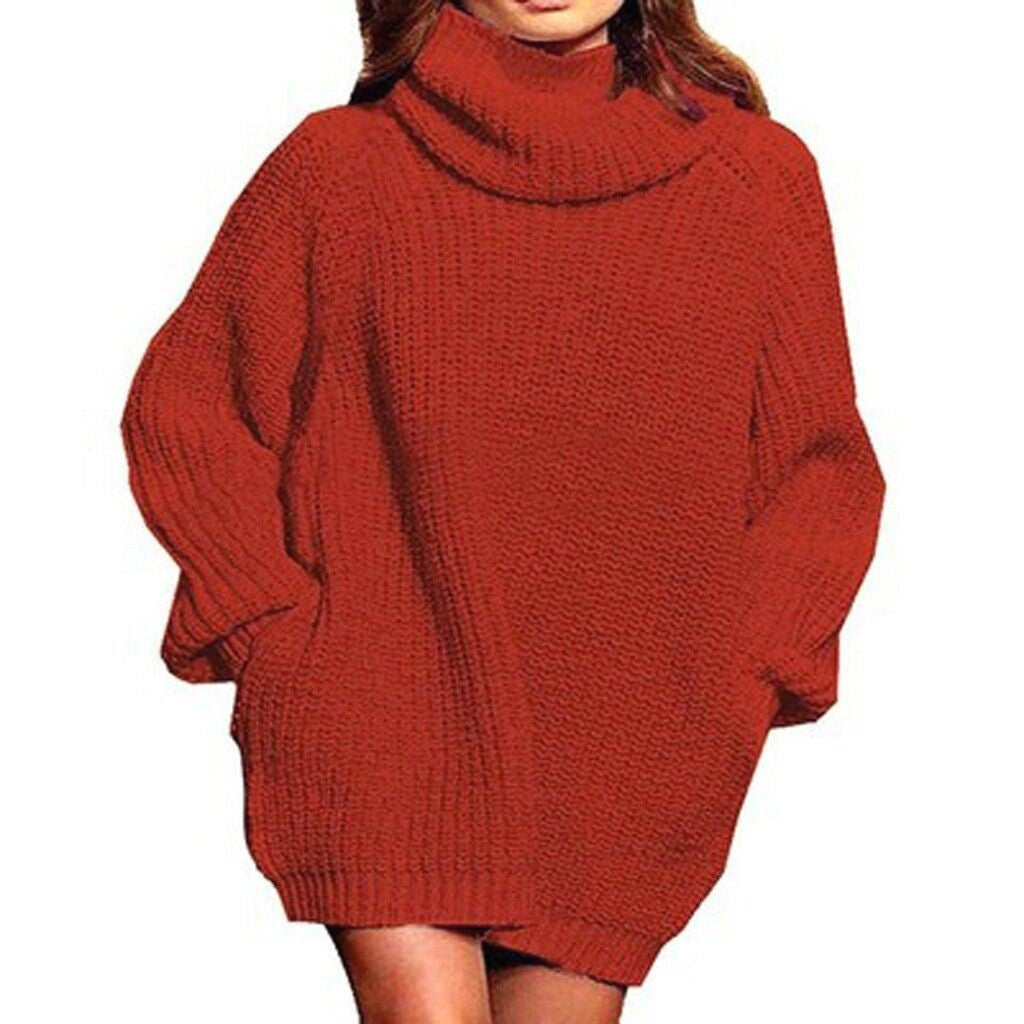 Damen Strickpullover Oversized Großkragen Modern