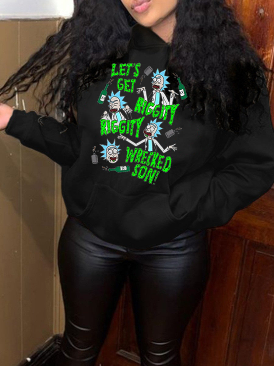 Herren Hoodie Berlin Grafikdesign Trendig Schwarz