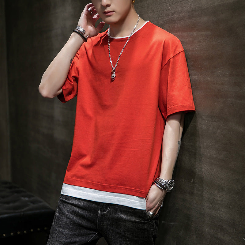 Großes Oversized Herren T-Shirt mit Kontrast