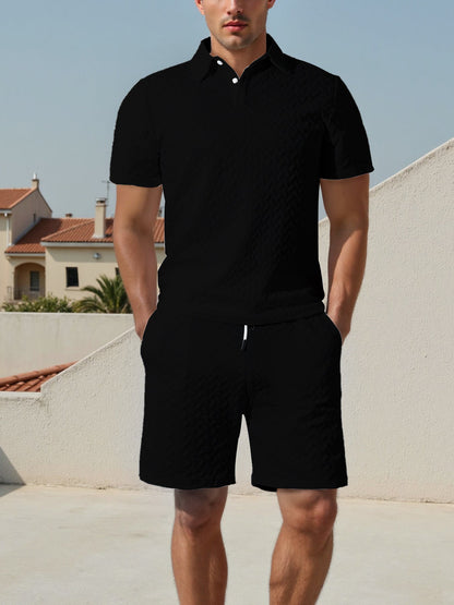 Herren Sportset Polo-Shirt und Shorts atmungsaktiv Elastisch