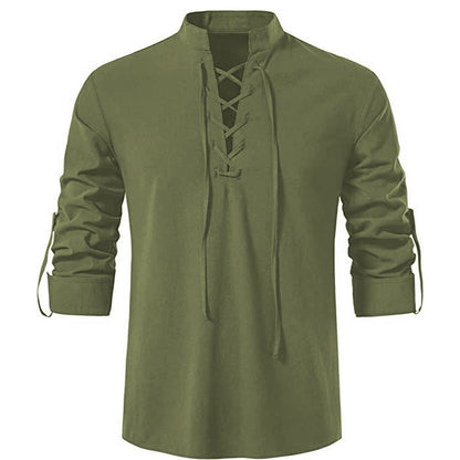 Herren Langarmhemd Kordelzug Modern Berlin Style