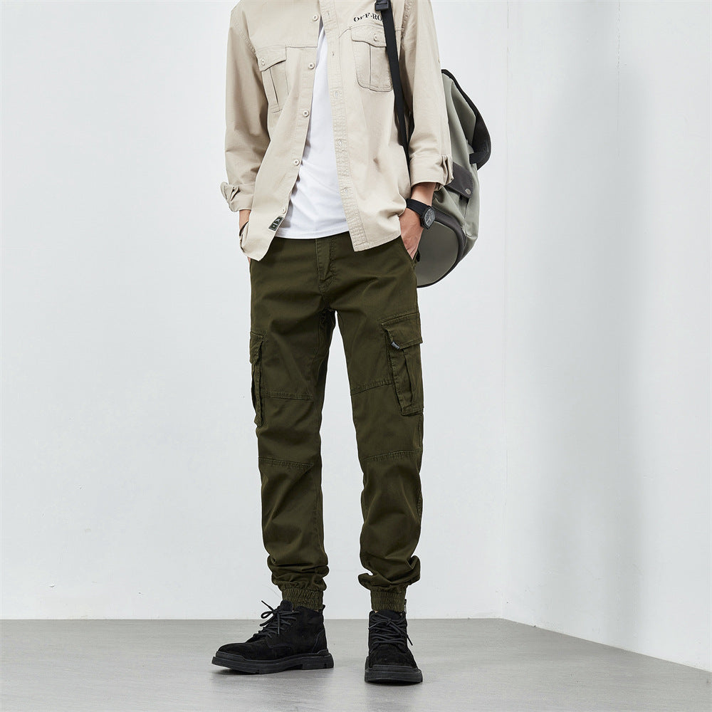 Herren Cargo-Hose Robust mit verstellbarem Bund und großen Taschen
