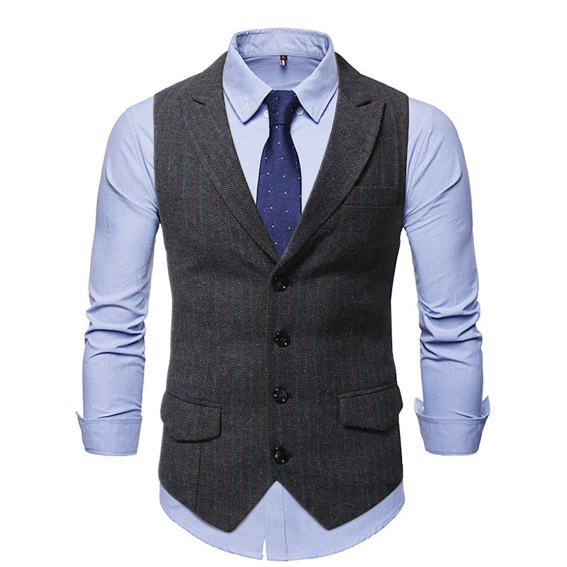 Herren Weste Nadelstreifen Slim Fit Modern - BerlinGlamour