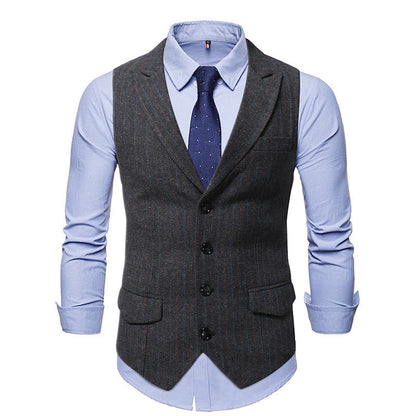 Herren Weste Nadelstreifen Slim Fit Modern - BerlinGlamour