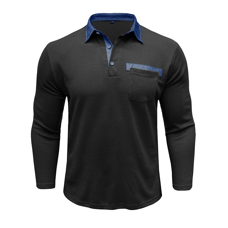 Herren Polohemd Langarm Modern Eleganter Stil