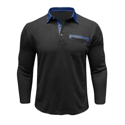 Herren Polohemd Langarm Modern Eleganter Stil