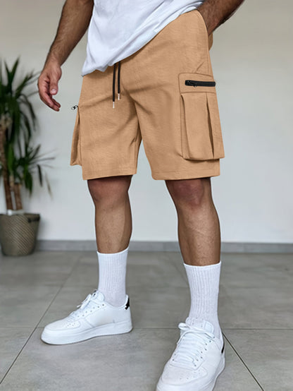 Herren Cargo Shorts Reißverschluss Taschen Funktionale Sommerhose