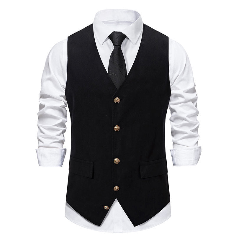 Herren Anzugweste Elegant Slim Fit mit Taschen