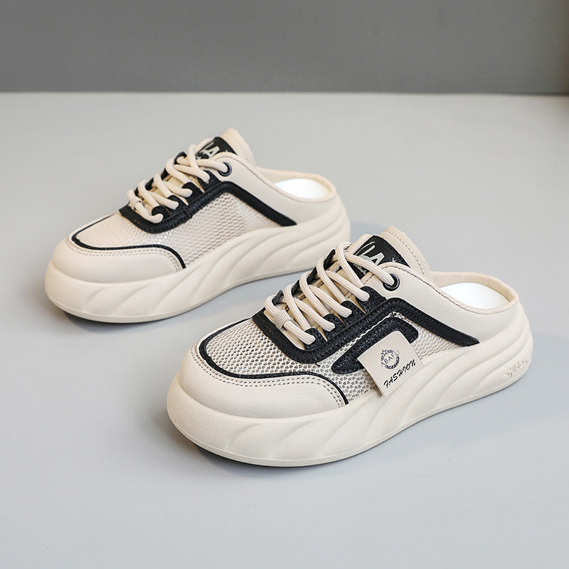 Damen Sneaker Mules Bequem Atmungsaktiv Mesh