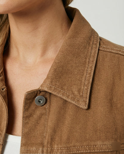 Klassische Damen Jeansjacke Kurz Schwarz Mit Brusttaschen