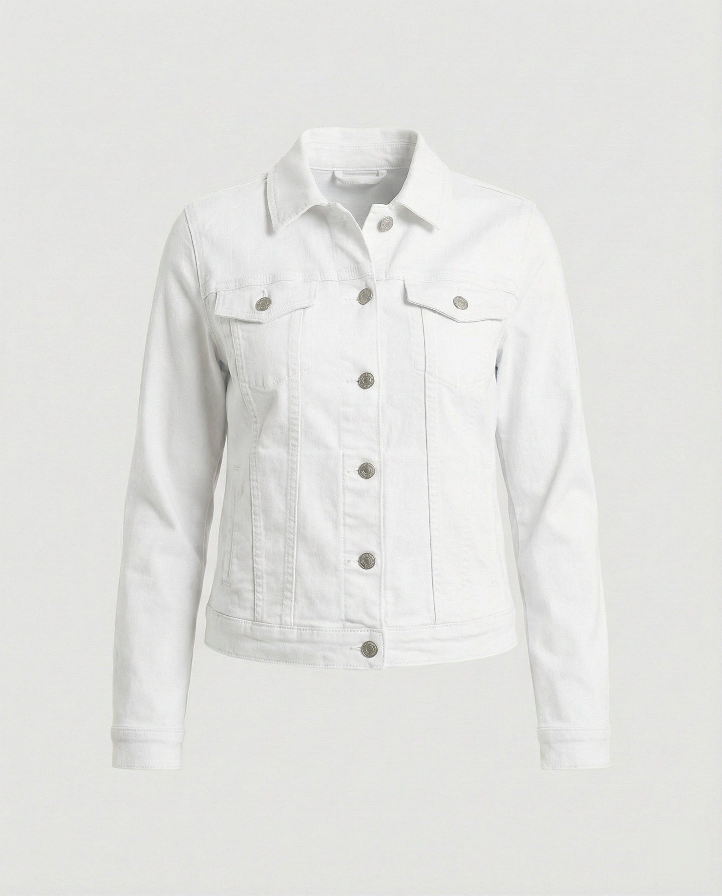 Klassische Damen Jeansjacke Kurz Schwarz Mit Brusttaschen