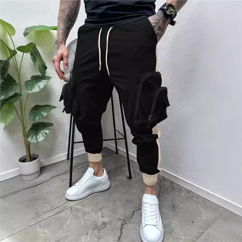 Herren Cargo-Hose mit Reißverschlusstaschen Elastischer Bund