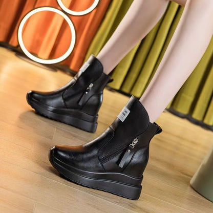 Damen Winterstiefeletten Warm Bequem Reißverschluss