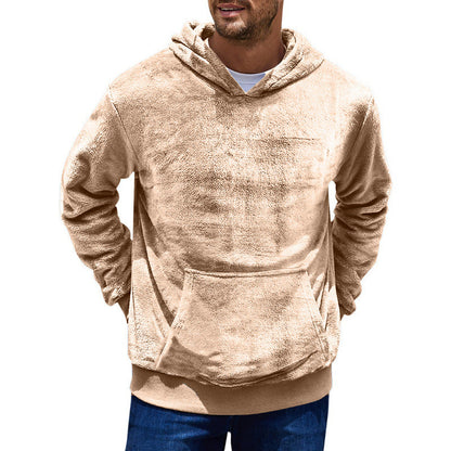 Herren Hoodie Kuschelig mit Kängurutasche und hoher Kragen