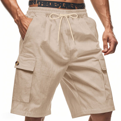 Herren Cargo Shorts Bequem Mit Kordelzug und Taschen