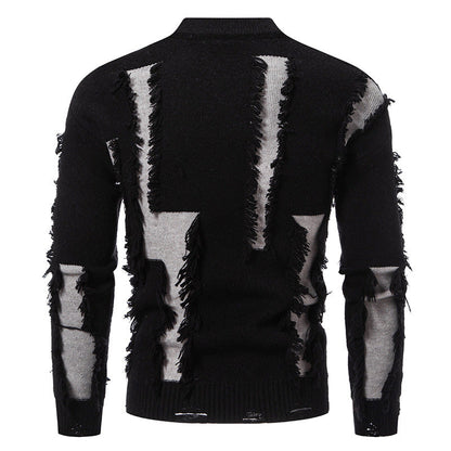 Herren Strickpullover Modern Trendig Mit Fransen