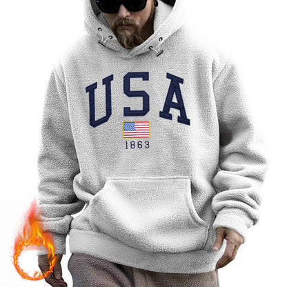 Herren Kapuzenpullover USA Print Kapuze Tasche - BerlinGlamour