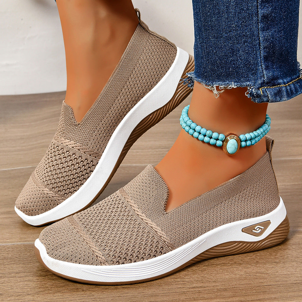 Damen Slip-On Schuhe Atmungsaktiv mit elastischer Passform Bequem
